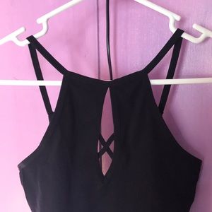Halter tight fit ribbed strappy tank top